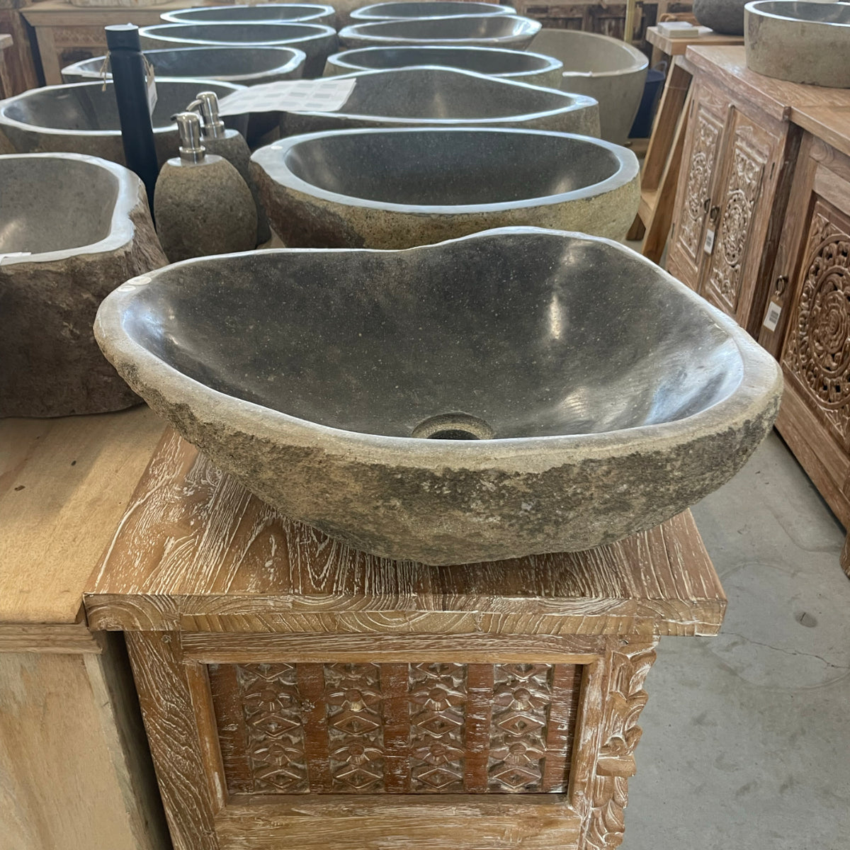 Large River Stone Basin 16 - 51 x 44x 15cm