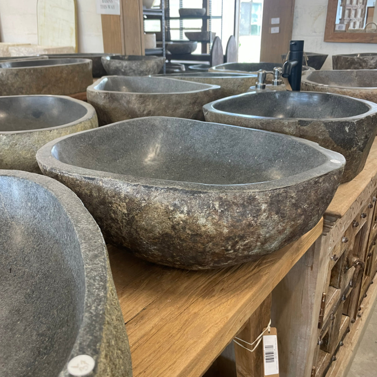 Large River Stone Basin 27 - 45 x 39 x 14cm