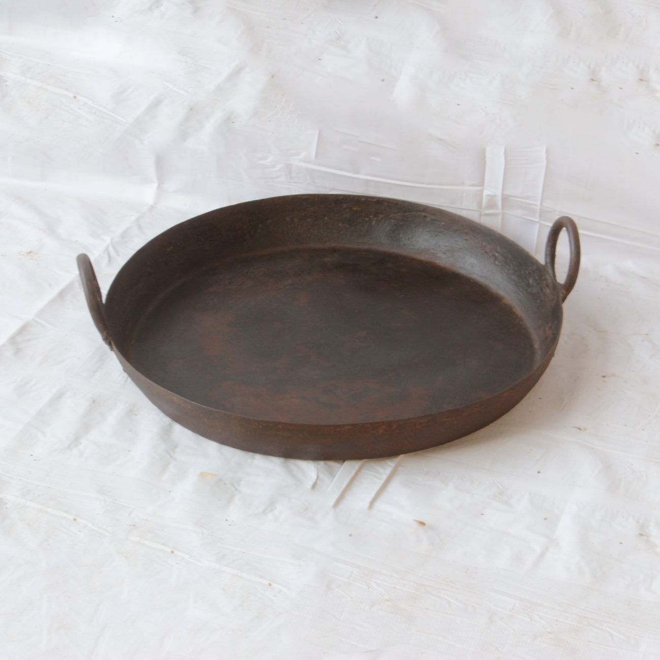 Large Indian Iron Flat Kadai Trays