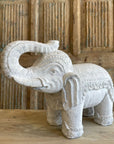 Large White Stone Elephant