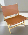 Leather + Teak Lounger Chair