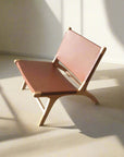 Leather + Teak Lounger Chair