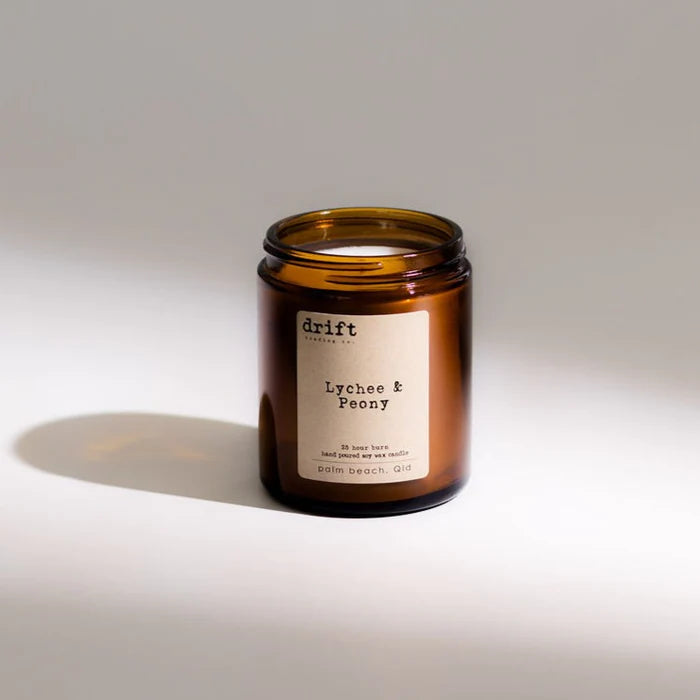Medium Amber Drift Trading Co. Soy Wax Candles