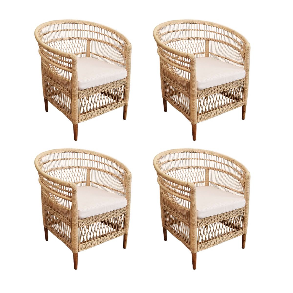 Malawi Style Rattan Chair - Set of 4