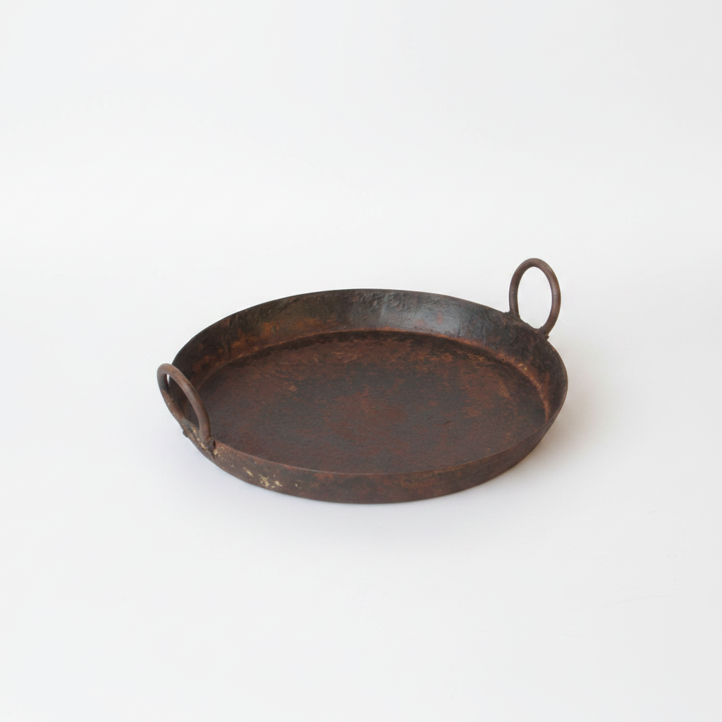 Medium Indian Iron Flat Kadai Trays