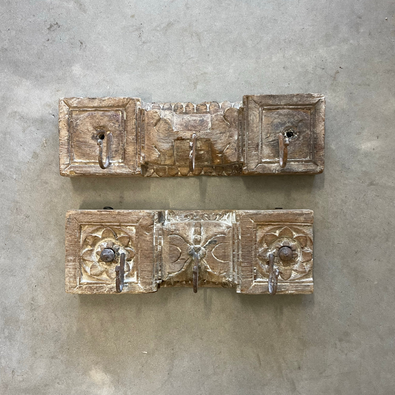 Medium Vintage Indian Timber Wall Hooks