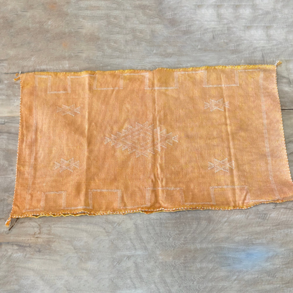 Moroccan Cactus Silk Lumbar Cushion Cover - Light Orange