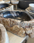 Natural Fossilised Wood Basin 