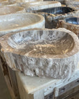 Natural Fossilised Wood Basin 