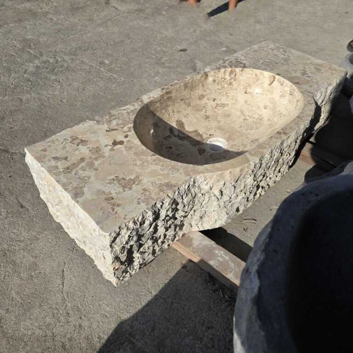 Natural Marble Integrated Basin Top - 90cm Length