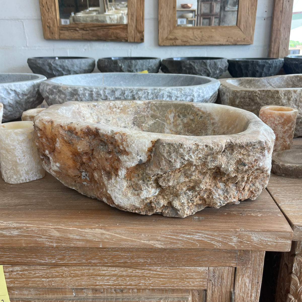 Natural Onyx Stone Basin 55 - 47 x 41cm