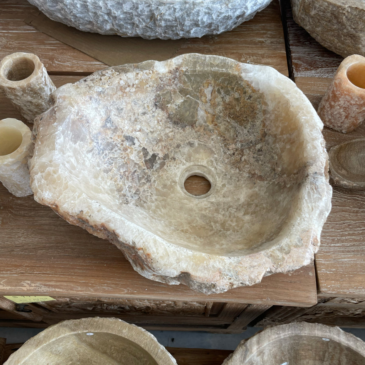 Natural Onyx Stone Basin 55 - 47 x 41cm