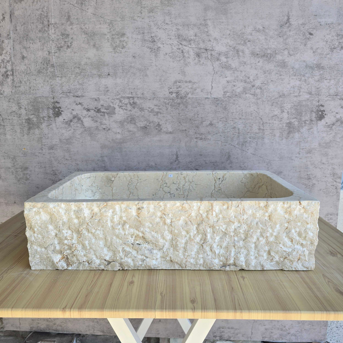 Natural Rectangle Marble Stone Basin 03