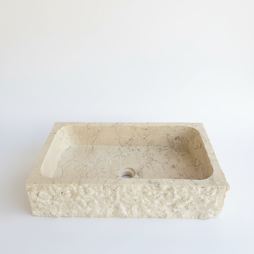 Natural Rectangle Marble Stone Basin 12
