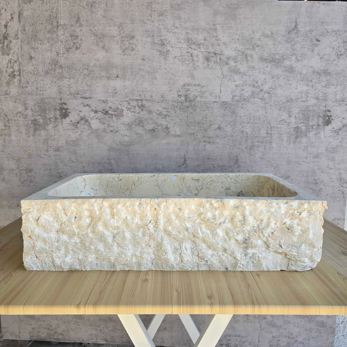 Natural Rectangle Marble Stone Basin 12