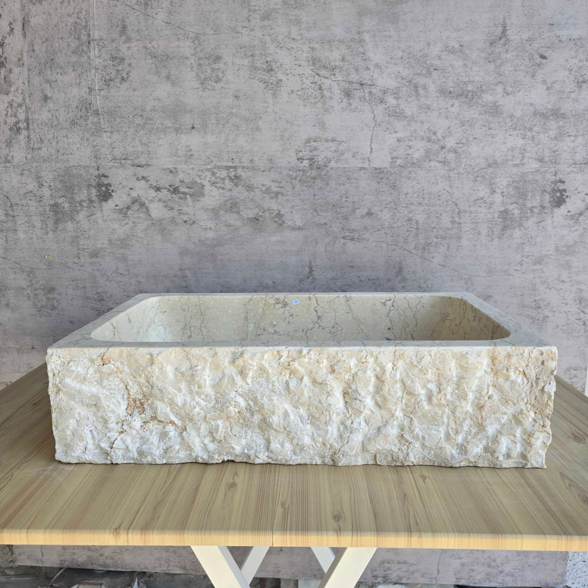 Natural Rectangle Marble Stone Basin 13