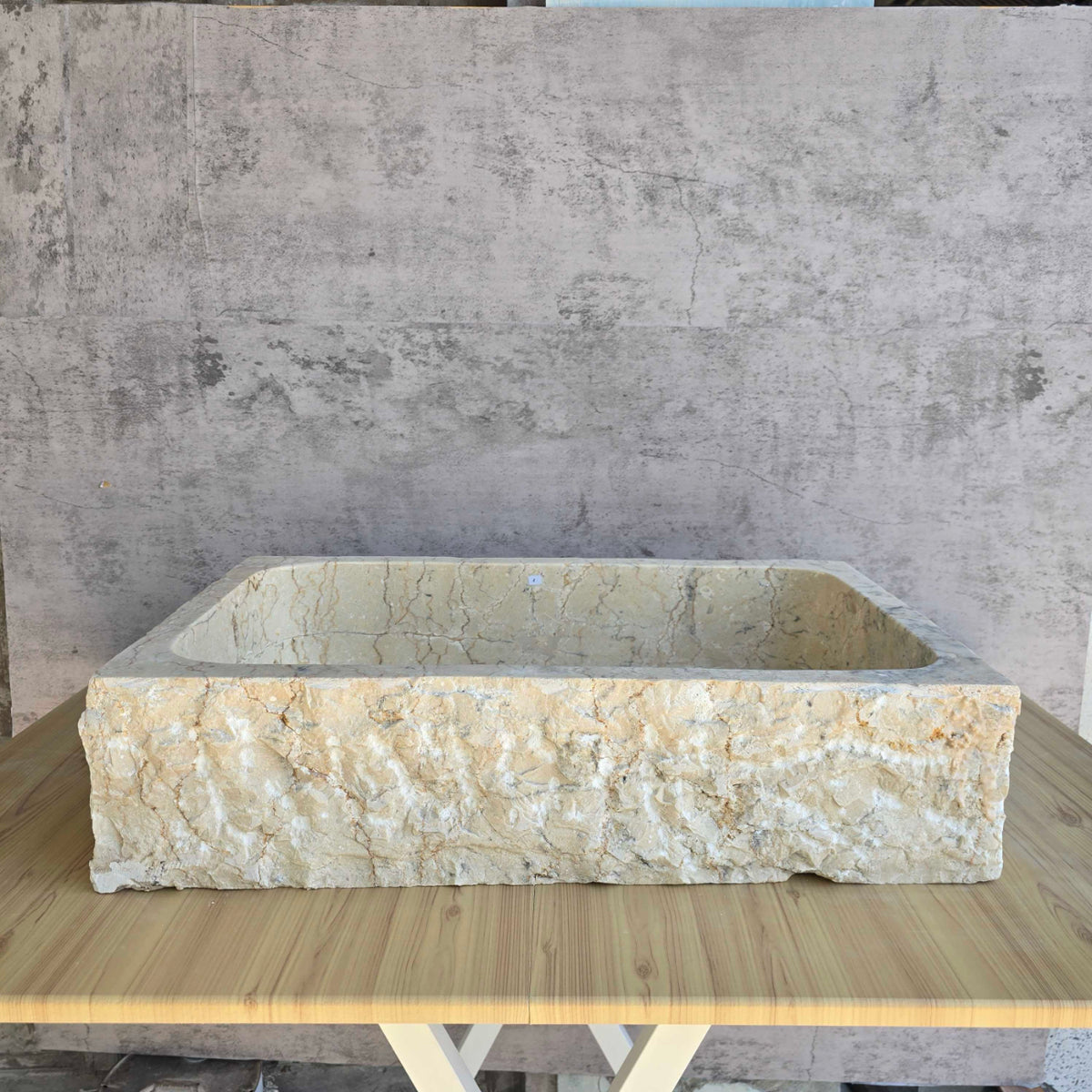 Natural Rectangle Marble Stone Basin 14