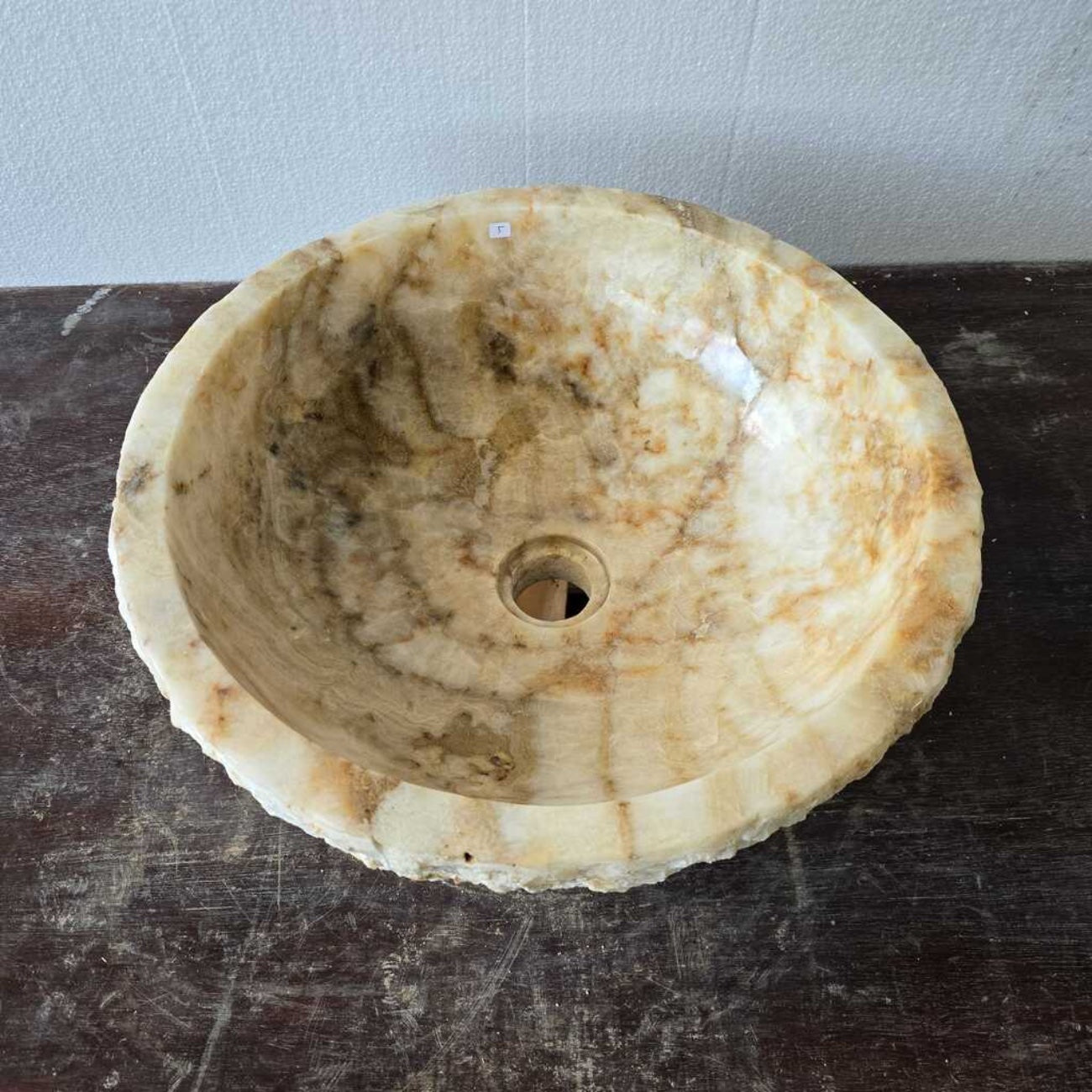 Natural Round Onyx Stone Basin 05