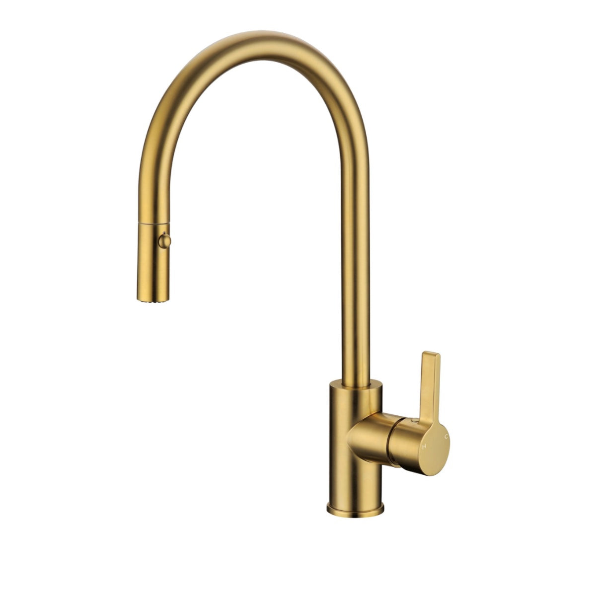 Otus Pull Out Gooseneck Sink Mixer - Brushed Gold