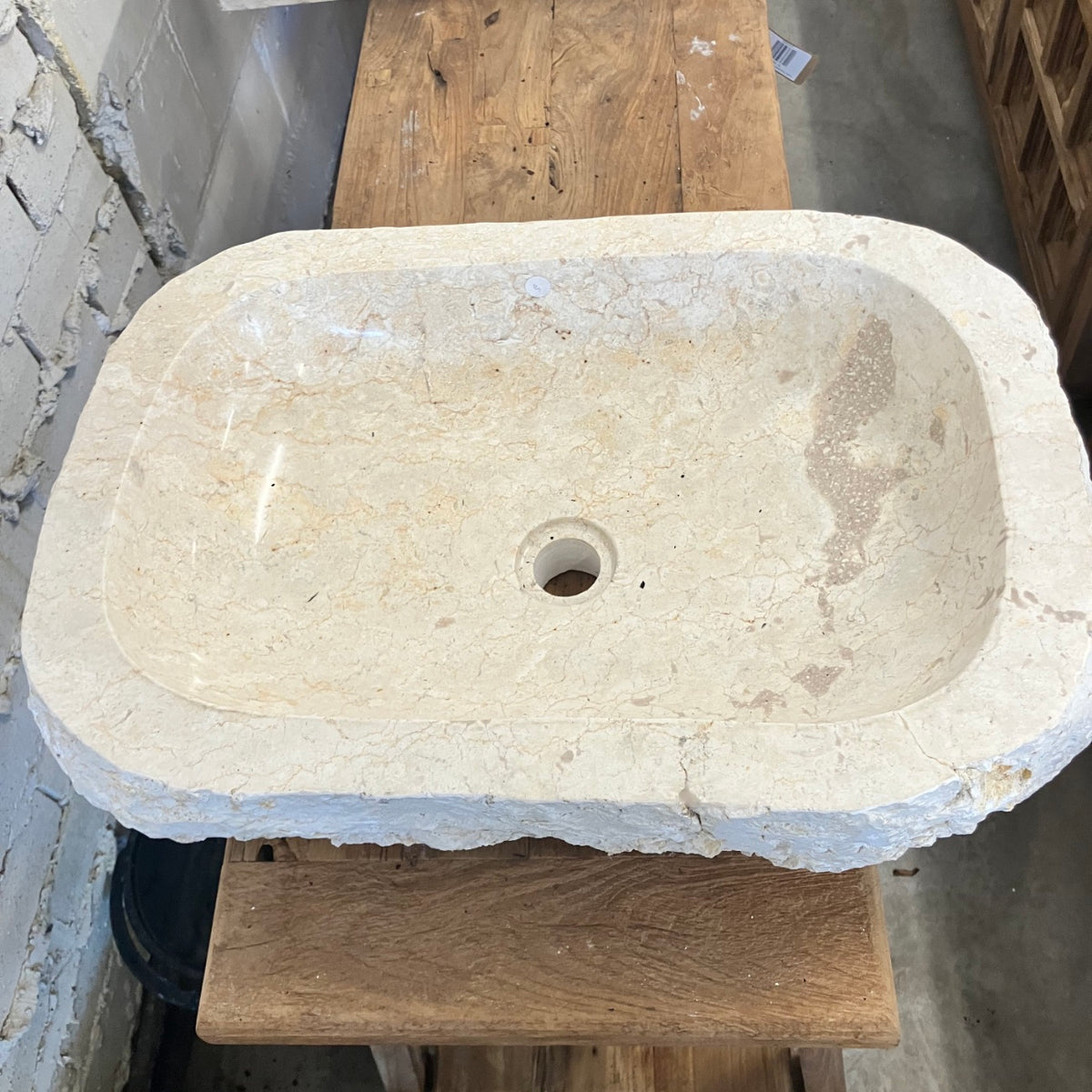 Oval Natural Marble Stone Basin 05 - 61 x 41 x 16.5cm