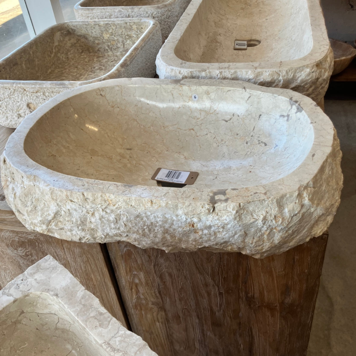 Oval Natural Marble Stone Basin 06 - 63 x 41 x 16.5cm