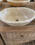 Oval Rugged Onyx Stone Basin 