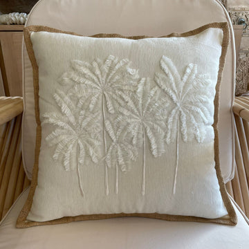 White Palm Island Cushion 50x50cm