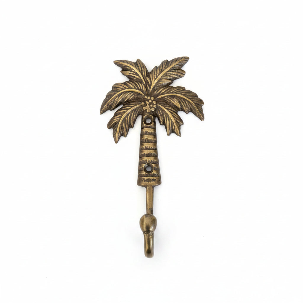 Paradise Palm Aged Brass Hooks 16cm