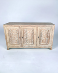 Jepun White Wash Carved Teak Sideboard 160cm