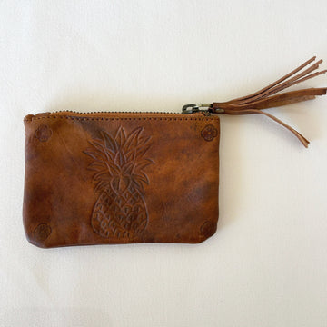 Pineapple Tan Mottled Leather Coin Purse