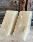 Polished Wedge Onyx Stone Book Ends