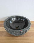 Round Andesite Chisel Stone Basin 02