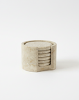 Round Beige Marble Coaster - Set of 6
