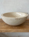 Round Beige Marble Stone Basin 02
