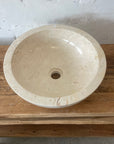 Round Beige Marble Stone Basin 02