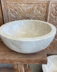 Round Beige Marble Stone Basin 15