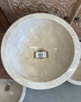 Round Beige Marble Stone Basin 15