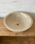 Round Beige Marble Stone Basin 20 - 50cm Dia
