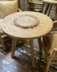 Round Cafe Teak Dining Table 80cm Dia