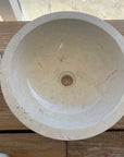 Round Beige Marble Stone Basin 18