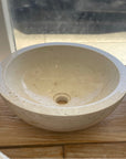 Round Beige Marble Stone Basin 18