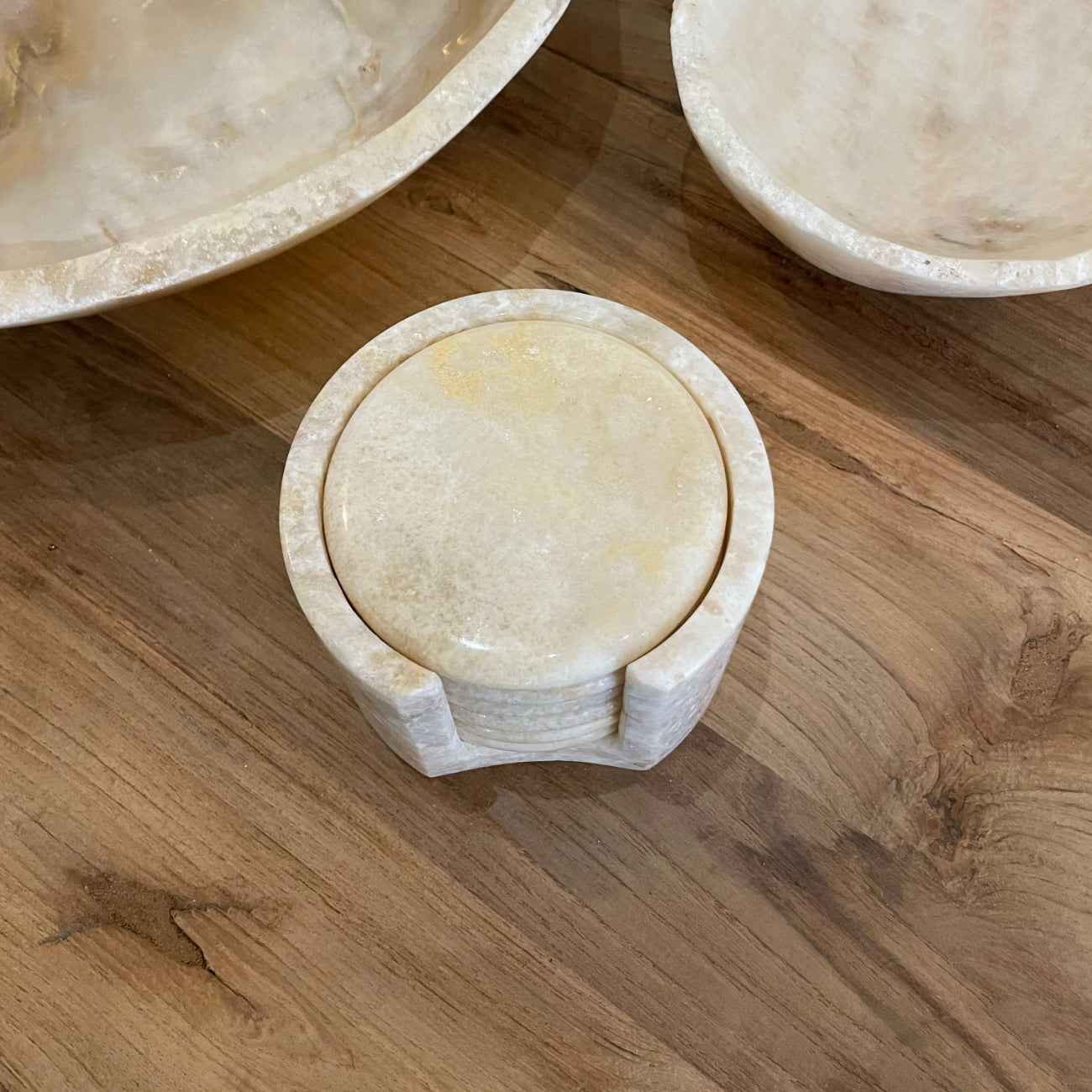 Round Onyx Stone Coaster - Set of 6