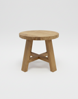 Round Rustic Teak Coffee Table 50cm