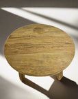 Round Rustic Teak Coffee Table 90cm