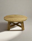 Round Rustic Teak Coffee Table 90cm