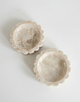 Round Scallop Marble Stone Dish 15cm Dia