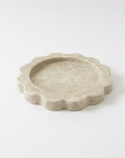 Round Scallop Marble Stone Tray 25cm Dia