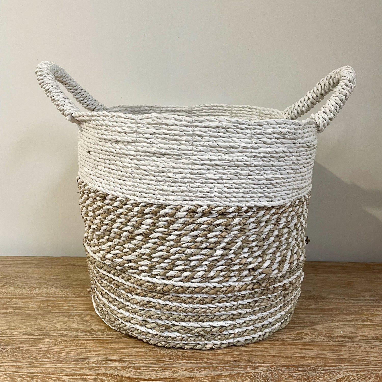 Round Seagrass Tri-tone Storage Basket - Assorted Sizes