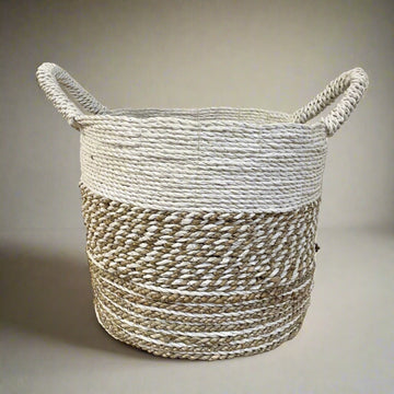 Round Seagrass Tri-tone Storage Basket - Assorted Sizes