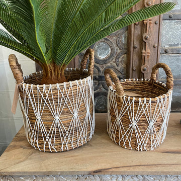 Round Waterhyacinth Jaring Storage Basket - Assorted Sizes